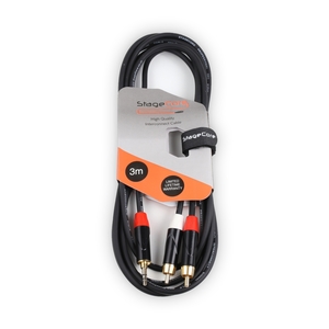 Stagecore 3.5mm Mini Jack Plug To x2 Male RCA Phono Plug Cables